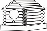 Coloring Cabin Log Birdhouse Pages Kids Woods Clipart Clip Clipartbest Cliparts Template sketch template