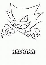 Coloring Pokemon Pages Haunter Library Clipart Ghost sketch template