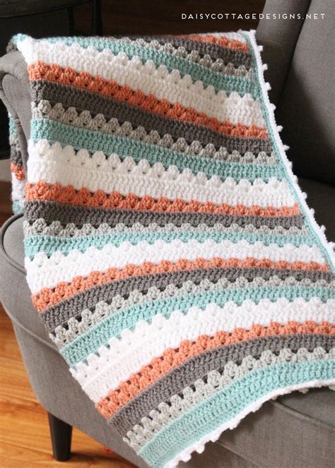 quick  simple striped baby blanket pattern allfreecrochetcom