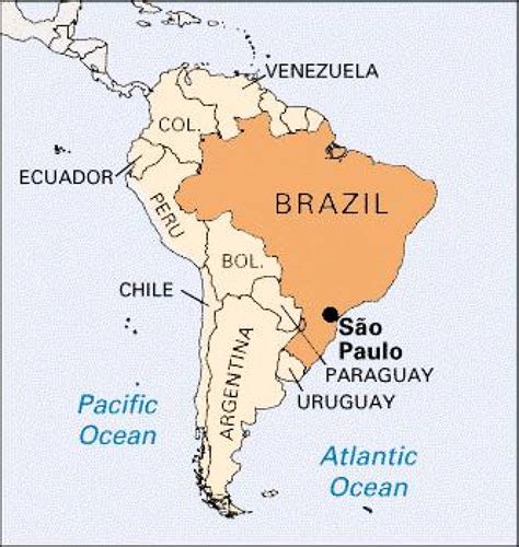 San Paulo Map Map Of San Paulo Brazil