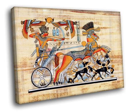 Egyptian Papyrus Painting Art 40x30 Framed Canvas Art Print