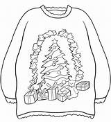 Sweater Coloring Christmas Tree Sweaters Pages Presents Printable Drawing Categories Supercoloring sketch template