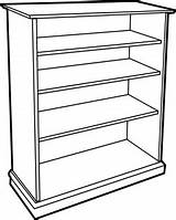 Clipart Shelves Empty Clip Furniture Bookcase Blank Shelf Cupboard Notbuyinganything sketch template