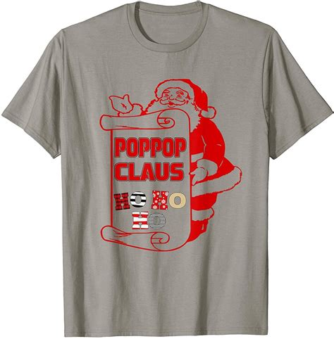 Poppop Claus Ho Ho Ho Santa Christmas Father Day T Shirt Fathers Day