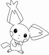Pichu Coloring Pages Pokemon Pikachu Ears Bunny Getcolorings Elf Printable Print Sheets sketch template