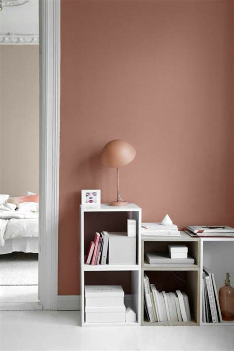 joli couloir de couleur rose saumon fonce comment bien habiller les murs apartment living room