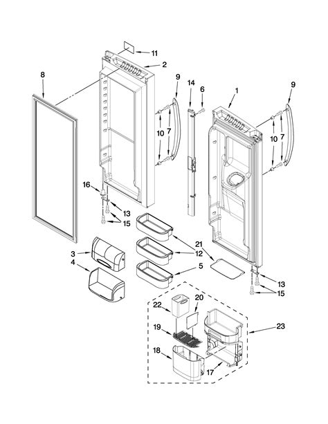 refrigerator door parts diagram parts list  model