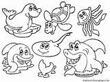 Animaux Marins Coloriage Coloriages sketch template