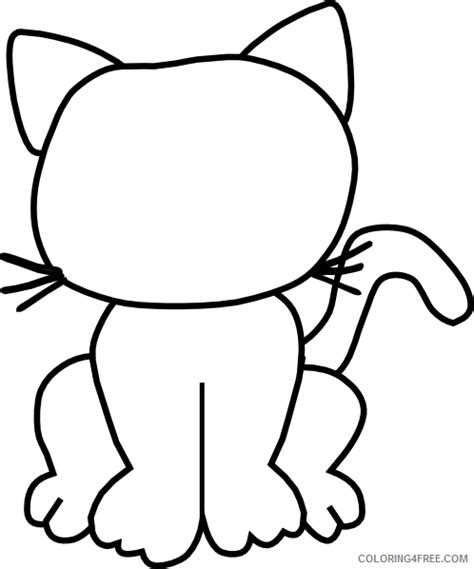 cat outline coloring pages cat outline  printable coloringfree