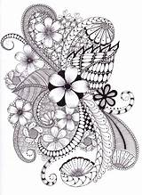 Doodle Zentangle Patterns Doodles Drawings Zen Flowers Coloring Pages Easy Tangle Zentangles Drawing Pen Printable Draw Adult Choose Board Cache sketch template