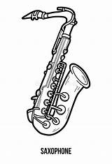 Saxophone Saxophon Saxofone Coloring Sassofono Colorare Strumenti Musicali Vector Vektor Karikatur sketch template