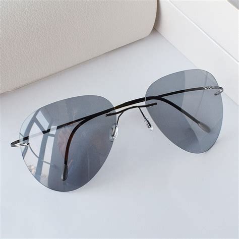 vazrobe 10g polarized sunglasses photochromic men rimless aviation sun