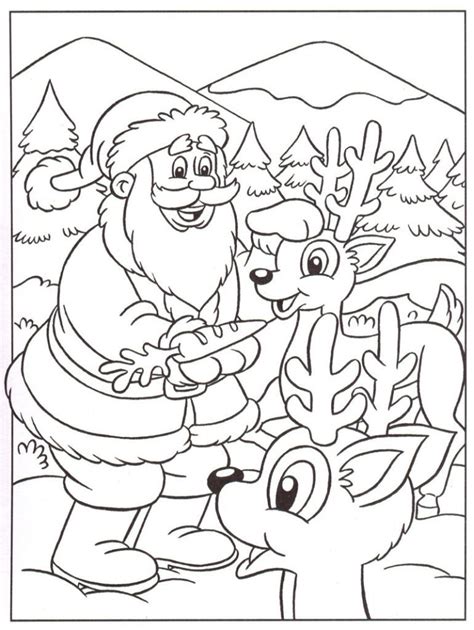 santa claus reindeers christmas coloring pages  kids  print color