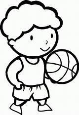Coloring Basketball Little Pages Boy Game Cute Playing Cartoon Clipart Printable Colouring Cliparts Girl Kids His First Library Popular Coloringhome sketch template