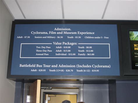 day  museum ticket prices    rates gettysburg daily