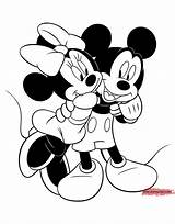 Mickey Minnie Coloring Mouse Pages Friends Hugging sketch template