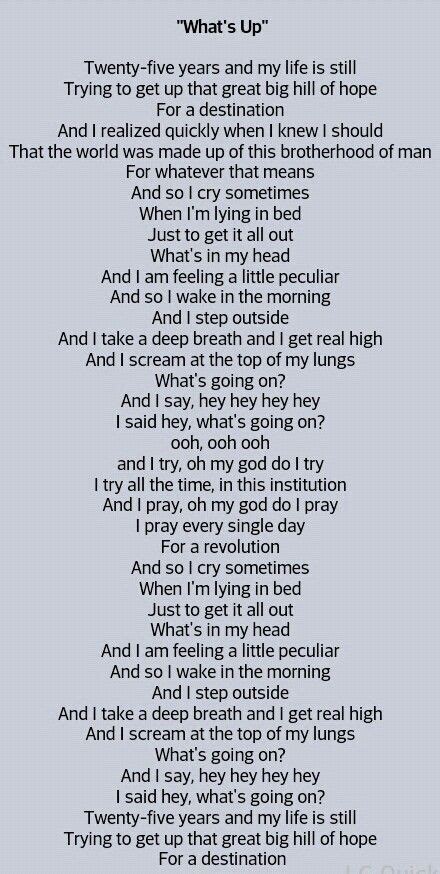 whats up by 4 non blondes great song lyrics music