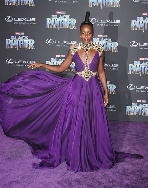 Lupita In Versace At The Black Panther Premiere Royalty