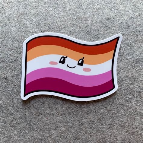lesbian pride flag 3x2 die cut vinyl sticker etsy