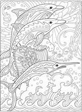 Fanciful Swordfish Animais Tiere Dover Tangled Doverpublications Erwachsene Dolphines Ausmalen Ausmalbilder Magique Dauphin Colorier Colouring Malbuch Delfin Coloriri Dolfijn Flores sketch template