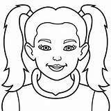 Coloring Girl Happy Pages Girls sketch template