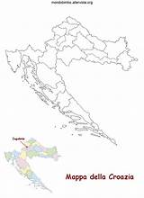 Mappa Colorare Croazia Bandiera sketch template