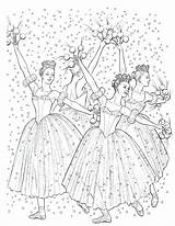 Ballerina Nutcracker Colouring Printable Barbie Dancers sketch template