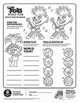 Trolls Tour Coloring Activities Sheet Time sketch template