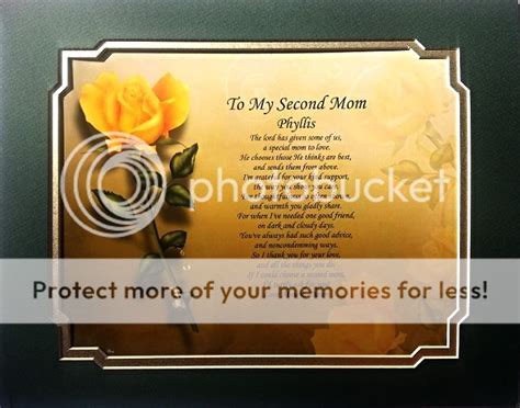 to my second mom personalized poem t idea for step mom yellow rose