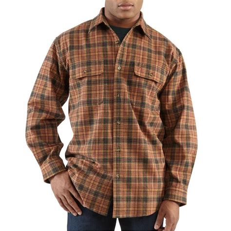 carhartt men s heavyweight hubbard plaid flannel shirt 100122