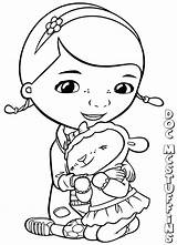 Coloring Doc Mcstuffins Pages Disney Printable Print Smiling Happy Lambie Hugs Cartoon Hallie Tools Cute sketch template