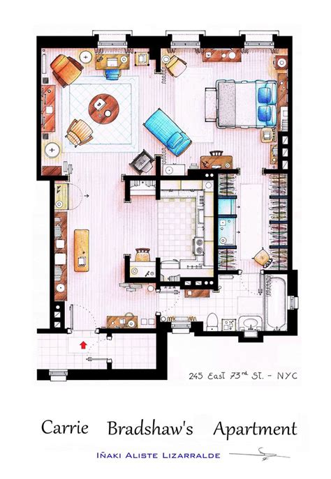 detailed floor plans of tv show apartments twistedsifter