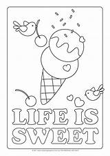 Coloring Pages Ice Cream Summer Sweet Printable Kids Bysarah Stylemegorgeous Cute Print sketch template
