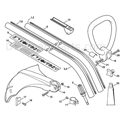 stihl fs  brushcutter fsc edz parts diagram drive tube assembly loop handle