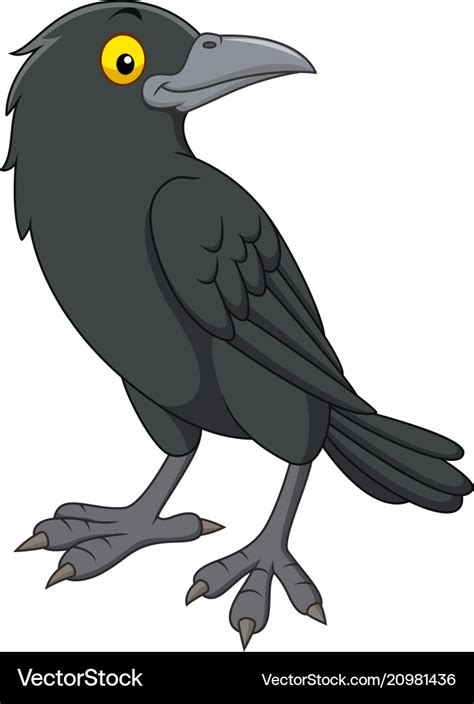 cartoon crow isolated  white background vector image
