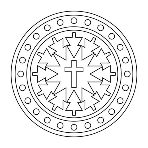 christian mandala vector christmas coloring  design  black