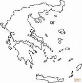 Greece Map Outline Coloring Printable Pages Ancient Greek Clipart Blank Flag Maps Supercoloring Drawing Kids Regard Silhouette Cliparts sketch template