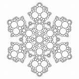 Coloring Snowflake Fractal Pages sketch template