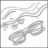 Template Sunglasses Coloring Outline Glasses Sun Printable Clip Eye Printablee Cut Via sketch template