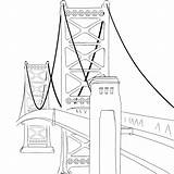 Bridge Drawing Simple Franklin Ben Brooklyn Getdrawings sketch template