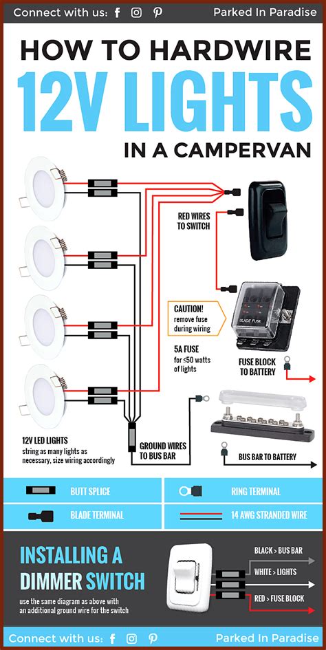 wire  volt led lights   camper van conversion great diagram  explains