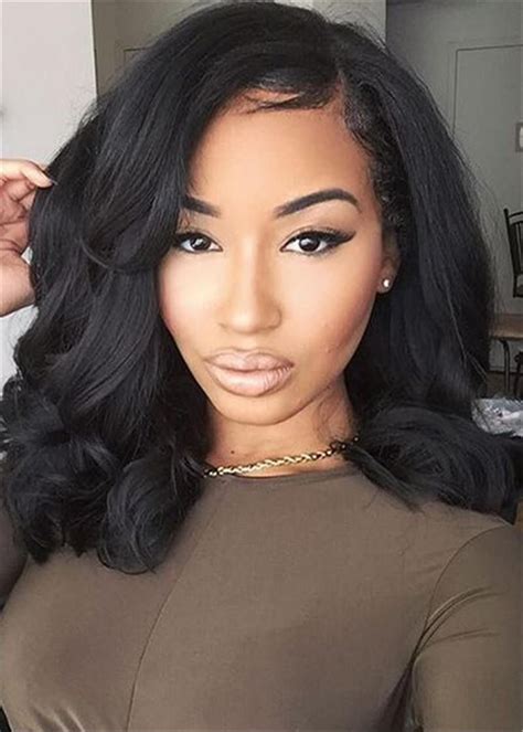 Synthetic Hair Capless Wavy 14 Inches Wigs For Black Women Hair