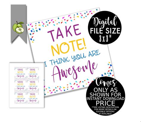 note notebook     awesome gift tag teacher etsy