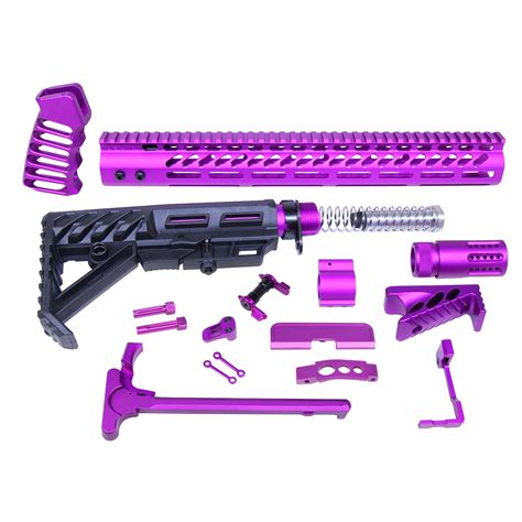 ar  full rifle parts kit  anodized purple veriforce tactical