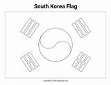 Coloring Flag South Korea Pages Korean Printable Flaglane Worksheets Flags sketch template