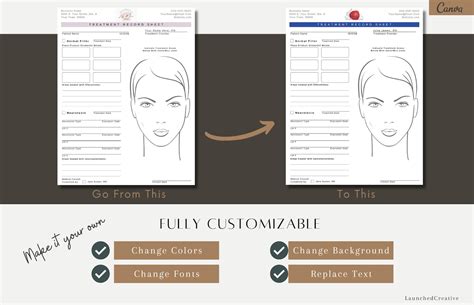 dermal filler botox treatment record form template cosmetic etsy