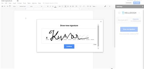 google docs signature template