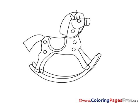rocking horse kids  coloring page