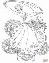 Coloring Dancing Pages Shawl Woman Supercoloring Printable Drawing Ballet sketch template