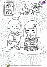 Asie Japonais Asiatique Maternelle Kokeshi Hugolescargot Paysage Colorier Thème Hugo Chrys Coloriages Chine Activités Associés Thèmes sketch template